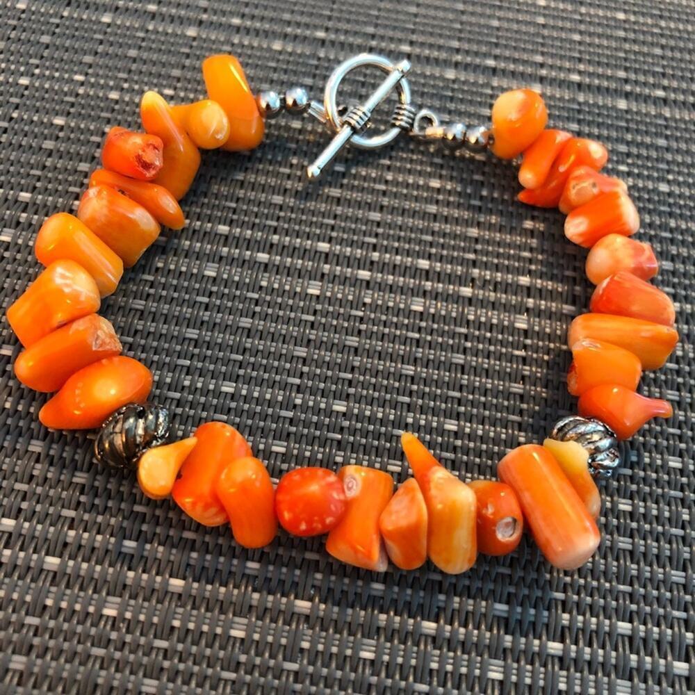 GIRLS: Orange Bamboo Bracelet